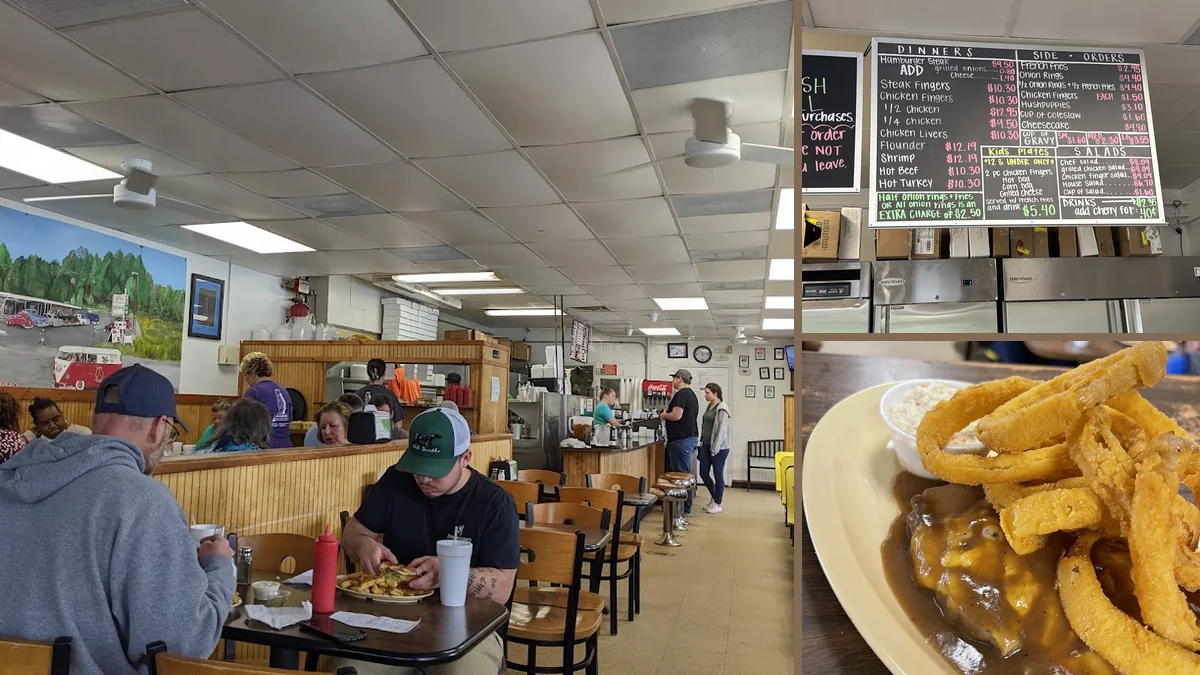American comfort food served in a casual dining room.