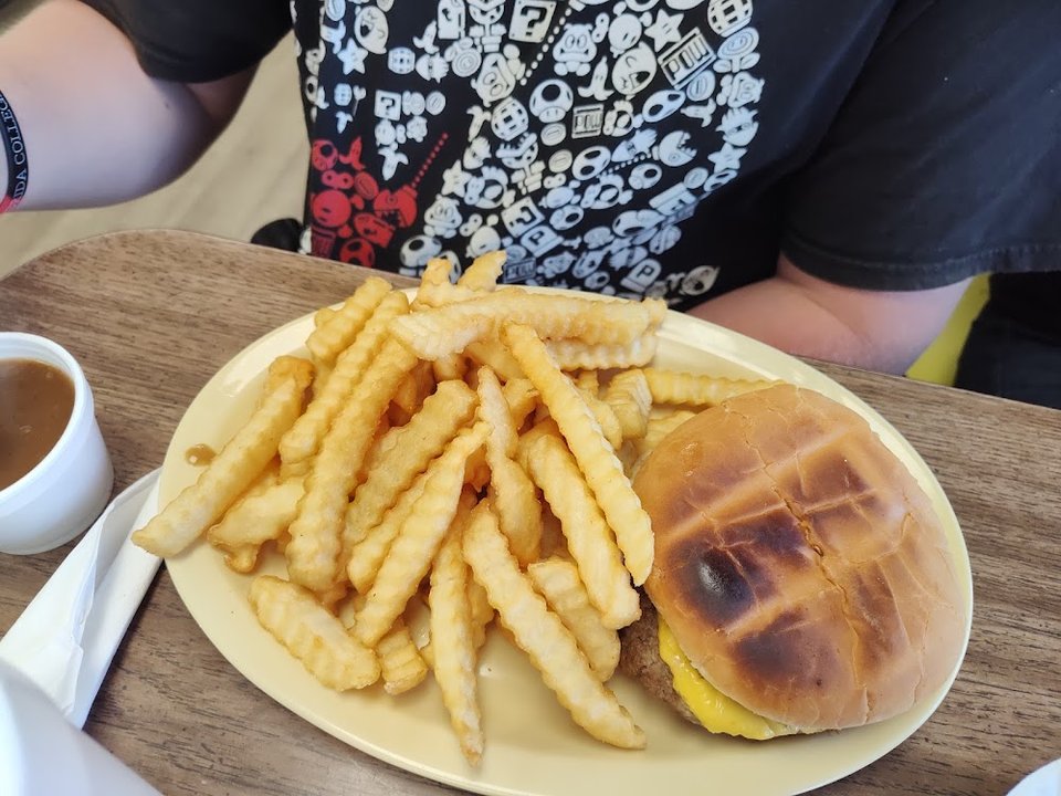 Double Burger and Fries